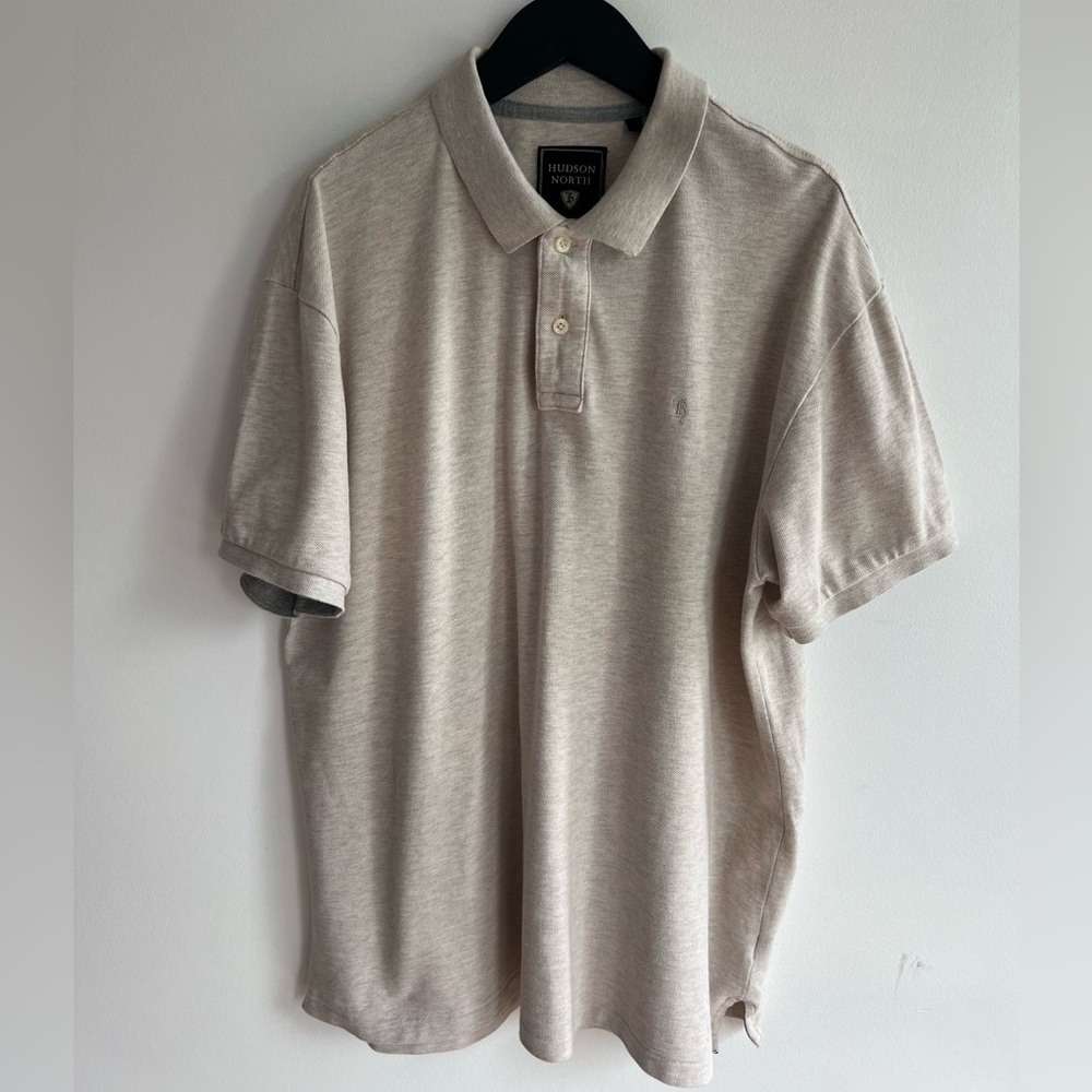 Hudson North 100% cotton Beige Polo  T-Shirt golf core